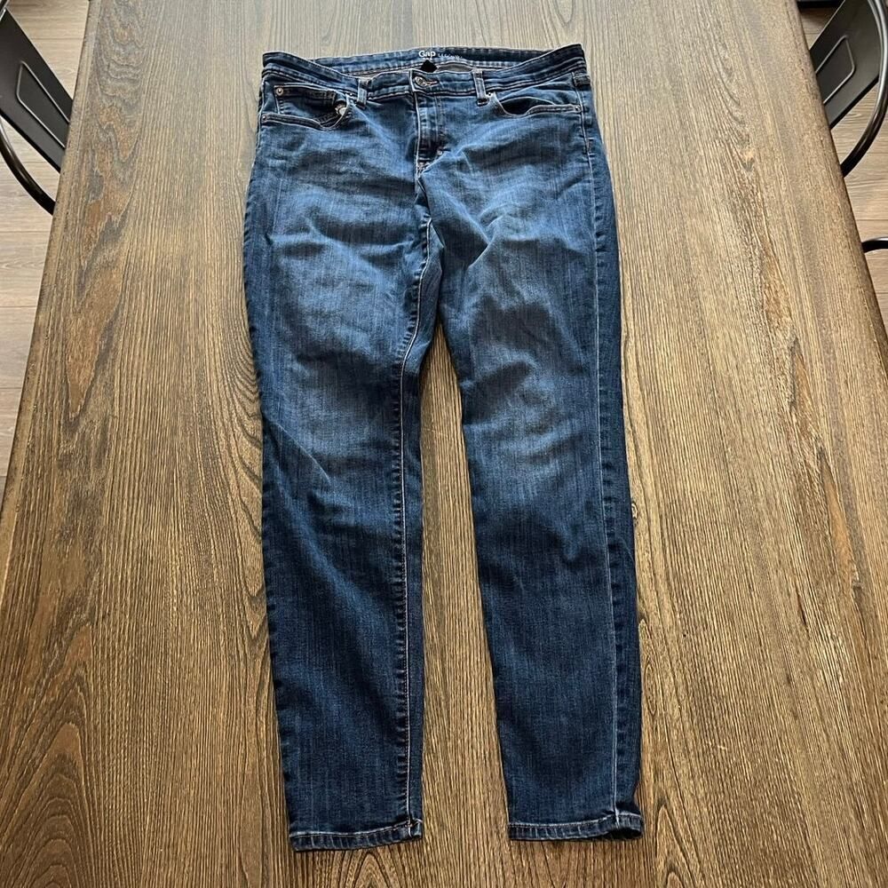 Gap Legging Jeans Mid Rise Denim Cotton Blend Stretch Medium Wash Blue Size 14
